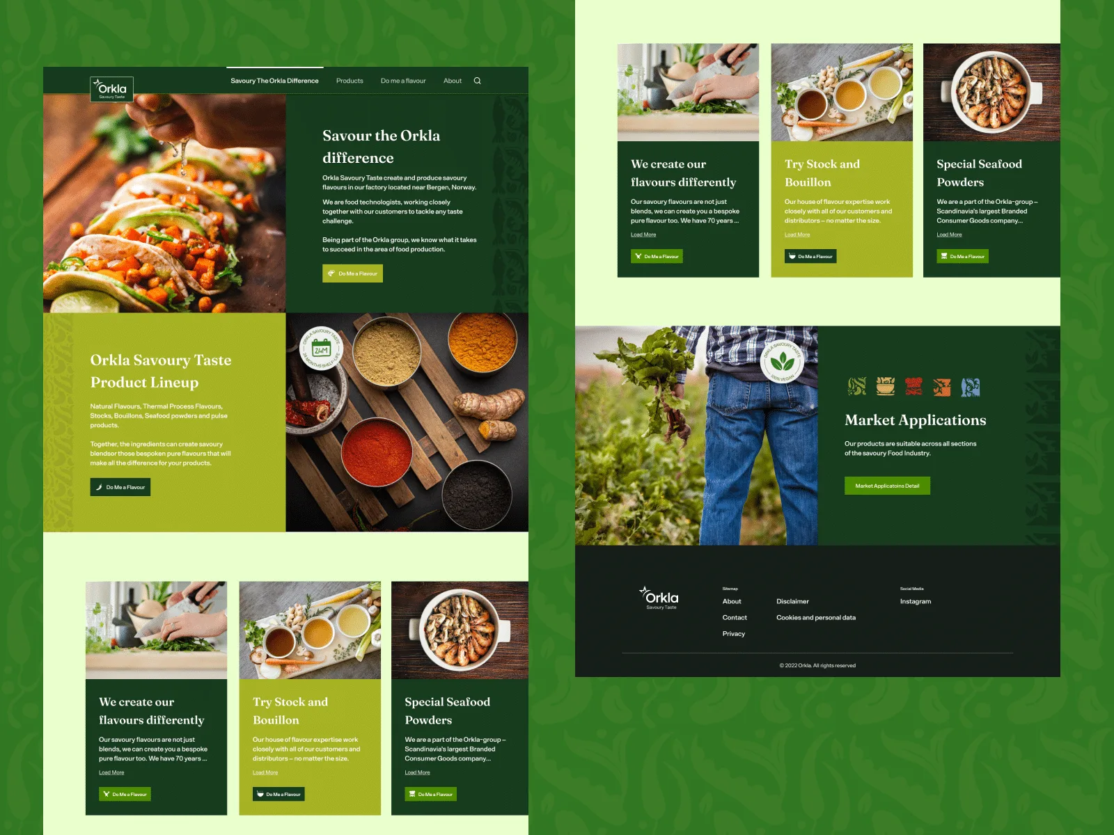 Landingssidene for Orkla Savoury Taste