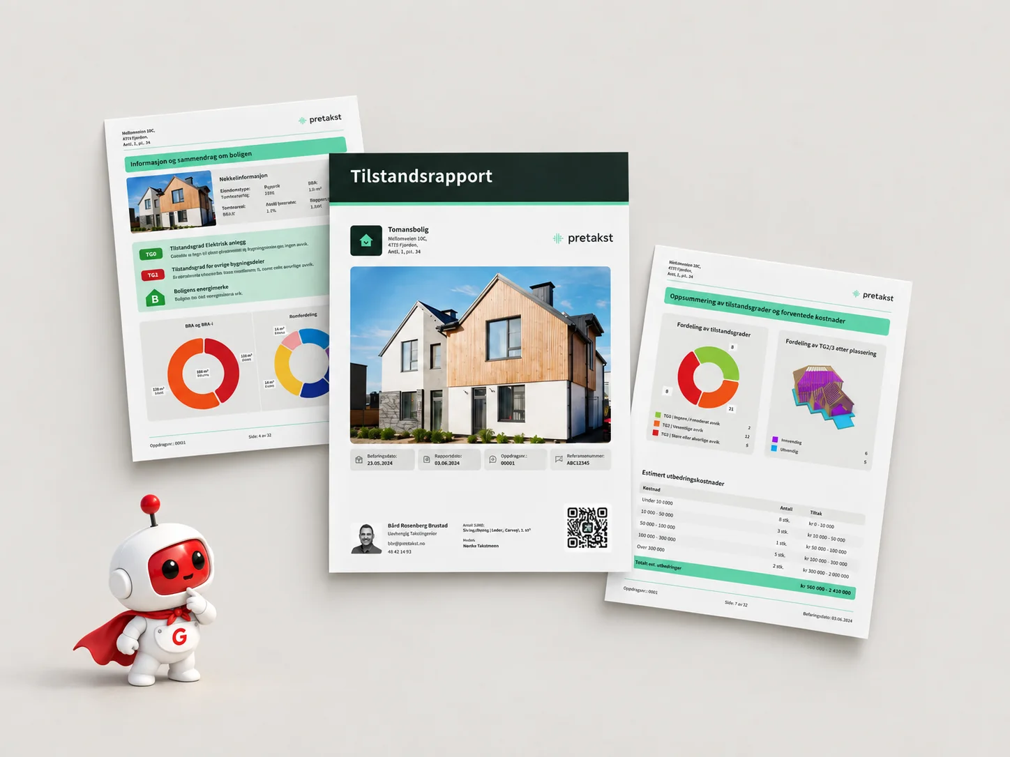 En ferdig tilstandsrapport laget med Pretakst.